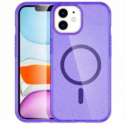 imoshion Hoesje - Geschikt voor Apple iPhone 12 Pro / 12 - Sparkle Backcover geschikt voor MagSafe - Glitter Paars