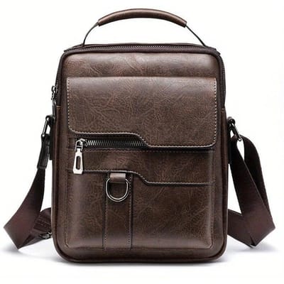 Merk Heren Schoudertas voor 9.7  iPad Heren PU Leer Flappen Heren Crossbody Tassen Zakelijke Flap Mannelijke Effen Messenger Bag Reistas
