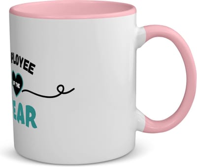 Akyol - employee of the year koffiemok - theemok - roze - Collega - werknemers - werknemer van het jaar - collega's - verjaardag - geschenk - kado - bedankje - 350 ML inhoud