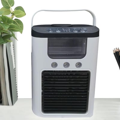 Persoonlijke Koeler - Vernevelaar Ventilator - Warme Dagen - Instelbare Koelstanden - 23.5 cm Hoog - Zwart