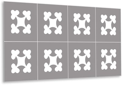 Tulup PVC Wandpaneel - Clubs Vinyl Wandpaneel - 100 cm x 50 cm - Grijs Zelfklevend Wandpaneel - 1 stuk - Wandbekleding Vinyl - Mozaïek Wandpaneel - PVC Muurpaneel - Plaktegels Keuken en Badkamer