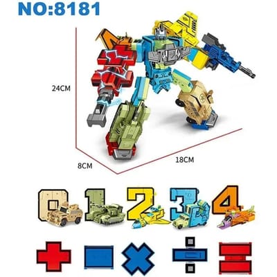 10 STUKS Transformatie Nummer Robot Speelgoed Assemblage Blokken Vervorming Pocket Morphers Educatieve Actiefiguur Speelgoed voor Kinderen W145385WW-
