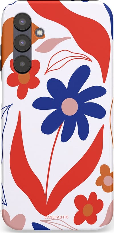 Casetastic hoesje geschikt voor Samsung Galaxy A25 - Dubbellaagse bescherming - Kleuren in bloei - Fashion Case - Wit Rood Perzik Donkerblauw