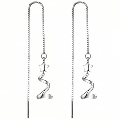 Lange Kerstboom- oorbellen -Zilver-Charme Bijoux