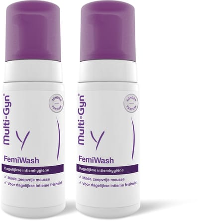 Multi-Gyn FemiWash Mousse 2 x 100 ml - Vaginale verzorging voor dagelijkse Intieme Hygiene, mild en zeepvrij voor een optimale Vaginale gezondheid, geschikt voor gevoelige huid