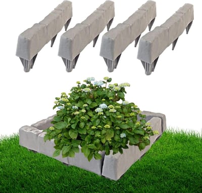 Tuinrand Imitatie Steen - Decoratieve Bakstenen - Tuin Afscheiden - Graafvrije Installatie - 8 Stuks - Uniek