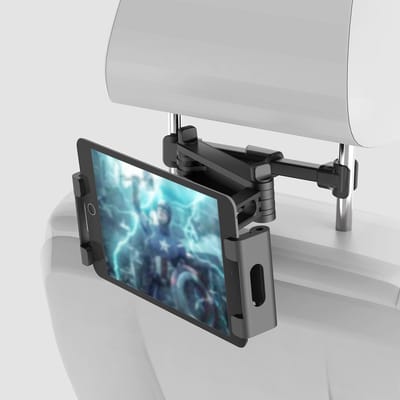 Rixus Tablet And Phone Headrest Mount Holder Pro With 360 Rotation And Free Telescopic Movement