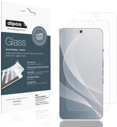 dipos – 2x Matte Pantserfolie geschikt voor DEMANN A18 Pro | 9H Screenprotector