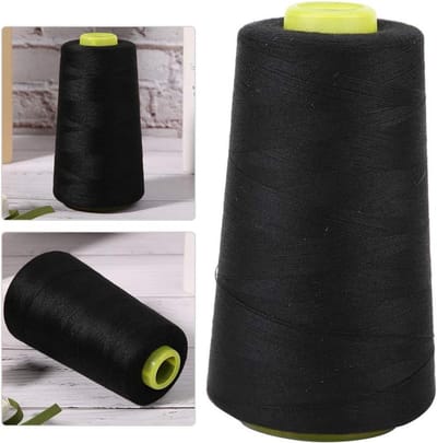 Naaimachine Garen - Polyester Draad - Kleding Repareren - Sterk Duurzaam Garen - 3000 Yards - Zwart