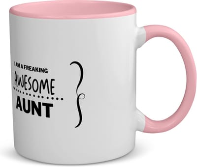 Akyol - i am a freaking awesome aunt koffiemok - theemok - blauw - Tante - geweldige tante - liefste tante - verjaardag - cadeau - kado - bedankje - geschenk - 350 ML inhoud