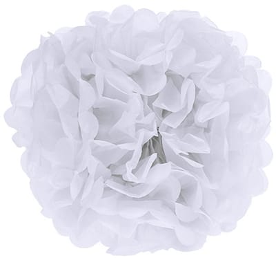 Pompompapier Ø30cm wit 5st, 5 Stück