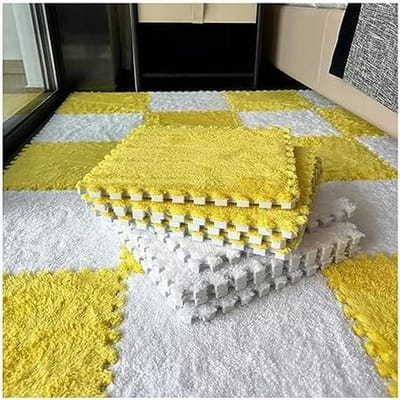Puzzelmat - Vloertegels Schuim - Vloer Beschermen - In elkaar grijpend - 10 Stuks 30x30cm - Wit Geel