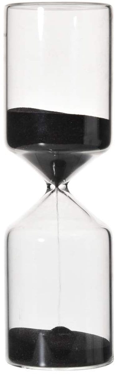 Dailygoods - Zandloper Timer - 30 Minuten - Decoratieve Zandklok voor Keuken en Onderwijs - Zwart - Geschikt voor Thuis en Kantoor