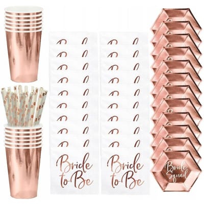 PARTYDECO - 6 Bride Squad roségouden bordjes 23 cm