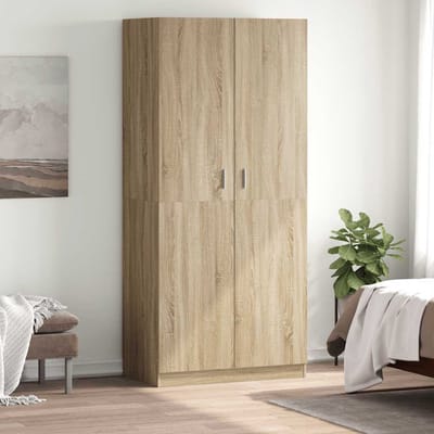 vidaXL - Kledingkast - 90x52x200 - cm - bewerkt - hout - sonoma - eikenkleurig