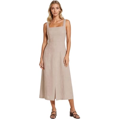 Vierkante Hals Jurk Dames Haris Cotton