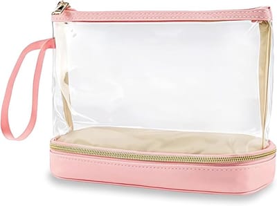 SnelShoppen - Aucuu Clear Toiletry Bag, Draagbare Reis Makeup Tas, Waterdichte Toilettas met Gescheiden Vakken, Grote Capaciteit, PVC, DIY, Transparan
