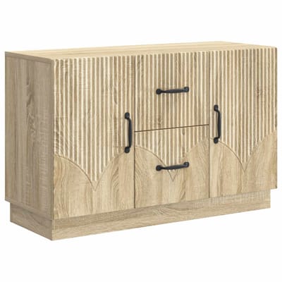 vidaXL - Dressoir - met - lade - Sonoma - Eiken - 89 - x - 34,5 - x - 57 - cm - Bewerkt - hout