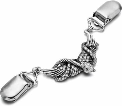 Fako Bijoux® - Vestsluiting - Vestclip - Sjaalspeld - Vestklem - Slang - Kristal - Zilverkleurig