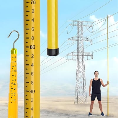 Meetstaaf Telescopisch - Isolatiestok - Elektrisch Werk - Hoogspannings Isolatie - Tot 18 Meter - Geel