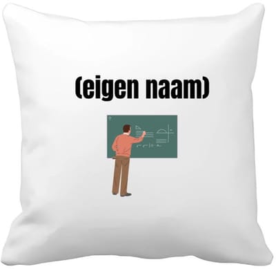 Akyol - docent met krijtbord met eigen naam Kussen hoes - Docent - meesters of juffen - collega's - verjaardag - afscheidscadeau - geschenk - kado - 40 bij 40 cm