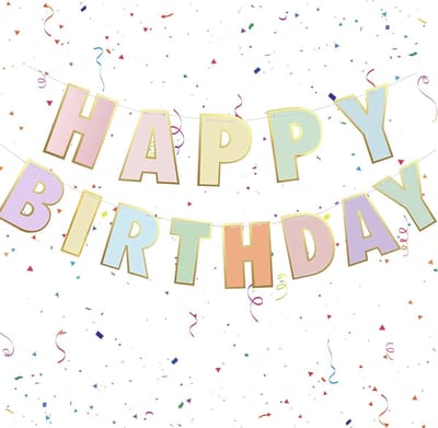 Joya Party® Happy Birthday Slinger Pastel Kleuren | Verjaardag Banner | Pastelkleurige Macaron Letters | Herbruikbare Verjaardagsslinger voor Kinderen en Volwassenen | 2 Meter Touw