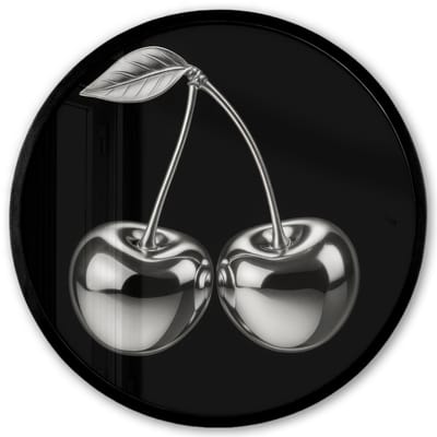 Poster in lijst Rond - Fotolijst 40x40 cm - Posters - Kers - Luxueus - Metallic - Ronde posterlijst zwart - Decoratie - Wanddecoratie woonkamer - Muurdecoratie slaapkamer