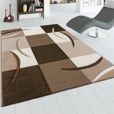 Flycarpets Diamesa Modern Vloerkleed - Bruin / Beige / Crème - 80x300 cm - Laagpolig Tapijt Loper
