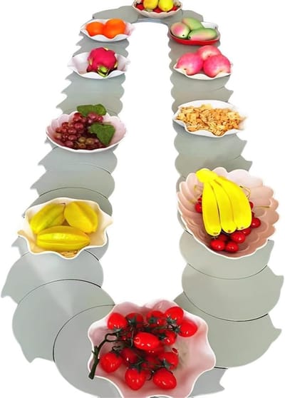Draaibare Tafel - Draaitafel Eettafel - Delen van Gerechten - 360 Graden Rotatie - 140cm Uitschuifbaar - Grijs Cyaan