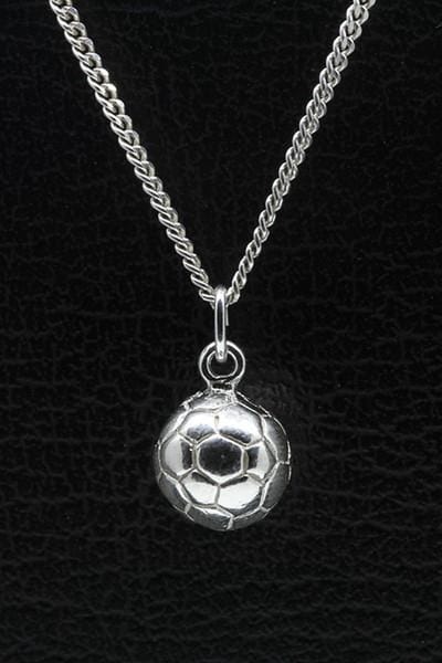 Zilveren Voetbal 11 mm massief ketting hanger