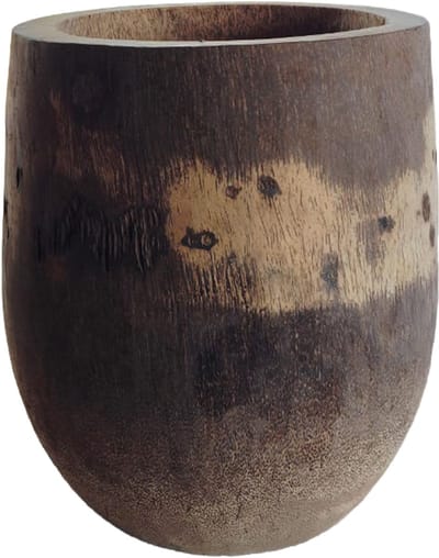 PTMD Jamez Natural Palm Wood Pot Round XS