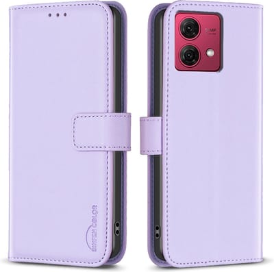 BINFEN Hoesje - Geschikt voor Motorola Moto G84 Hoesje - BINFEN Color Book Case - Lavendel
