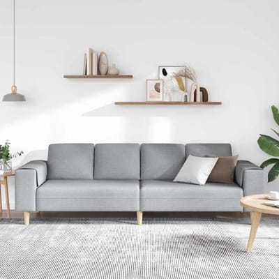 vidaXL - Woonkamerbank - Lichtgrijs - 250 - x - 77 - x - 76 - cm - Polyester