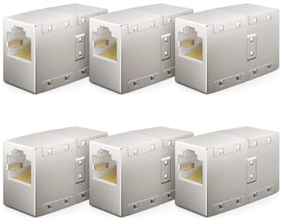 6 Stuks RJ45 Coupler voor Ethernet Netwerk - Gigabit LAN-Kabel Verlenging Adapter