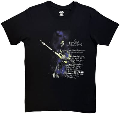 Jimi Hendrix - Purple Haze Lyrics Heren Tshirt - S - Zwart