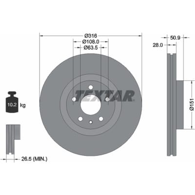 Remschijf TEXTAR 92309603
