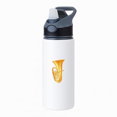 Hacebo® - Hoorn waterfles met rietje zwart - Muziek - Muzikanten - Instrument - blaasinstrument - muzikanten - water fles - 650ML
