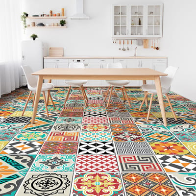 Antislip vloerstickers met beschermlaag - CORNINO TILES - 120x180cm - 24 stickers 30x30cm