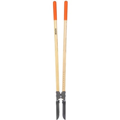VEVOR Paalgatboor 146 cm, zware paalgatboor met houten handvat, handgraafmachine met schaalmarkeringen en metalen blad, paalgatspade voor graven in de buitenlucht