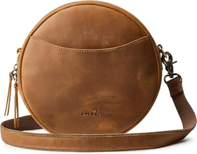 Trendy Leren Crossbody Tas voor Vrouwen - Ronde Schoudertas met Stijlvolle Ontwerpen en Ruimte voor Essentials