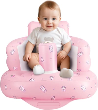 Opblaasbaar Baby Zitje - Zomerstoel Kinderstoel - Baby Leren Zitten - Ingebouwde Pomp - 48 x 57 x 35 cm