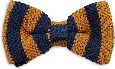 We Love Ties - Strikken - Strik gebreid blauw - cognac - marineblauw / cognac