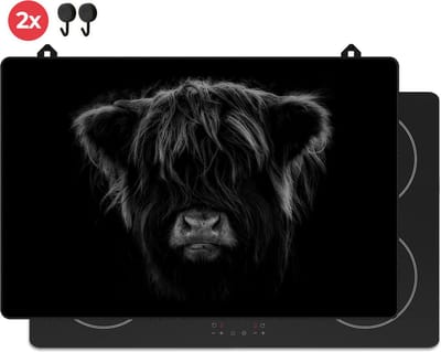KitchyMist Inductie Beschermer 80x52 cm - Schotse Hooglander Koeienkop - Kookplaat Beschermer - Afdekplaat voor Kookplaat - Inductie Mat - Spatscherm Achterwand Keuken