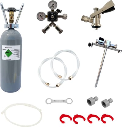 Accessoirepakket voor Kontakt 2-kraans - met 5 Liter adapter, Fustkoppeling Type S en Co2-fles 2 kg