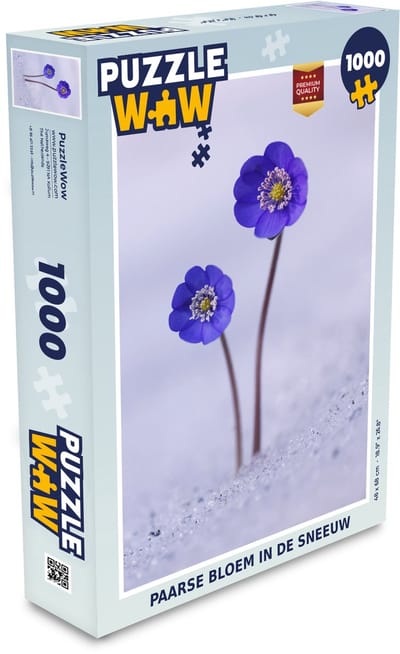 Puzzel Bloemen - Sneeuw - Paars - Legpuzzel - Puzzel 1000 stukjes volwassenen