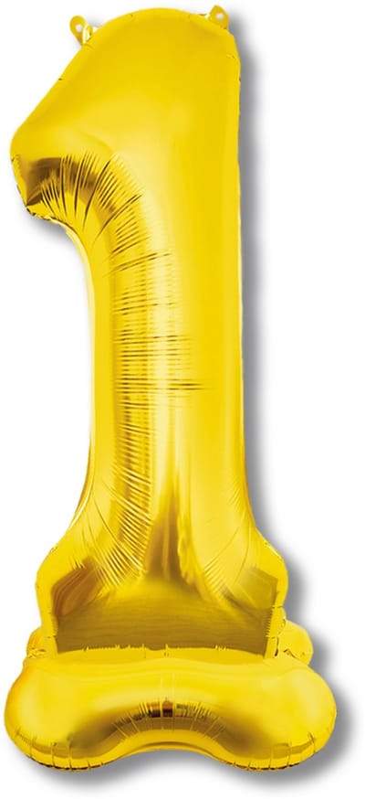 BTH – XXL Folieballon Cijfer 1 – Goud – 1,5 meter – Feest Decoratie – Helium – Verjaardag Versiering – Zelf staand