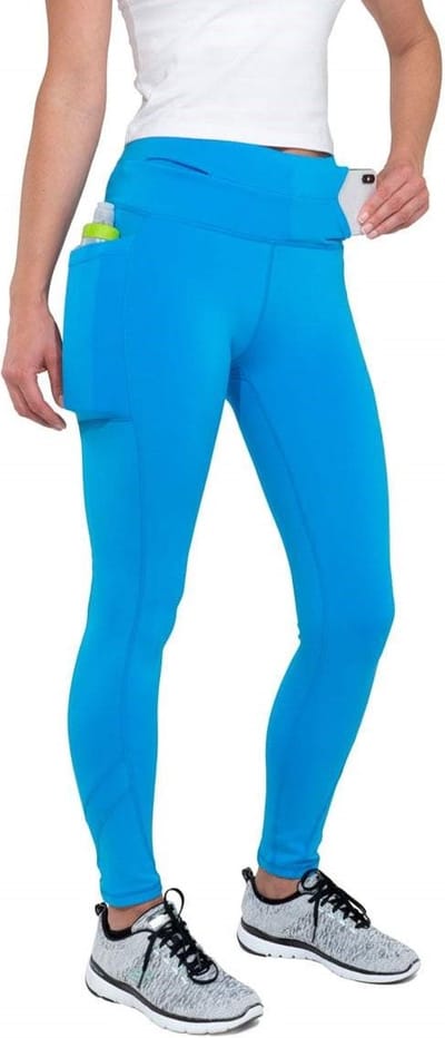 Flipbelt Legging Azure - Hardloop Legging voor Telefoon - Sportlegging dames - Sportbroek dames - Azure - L