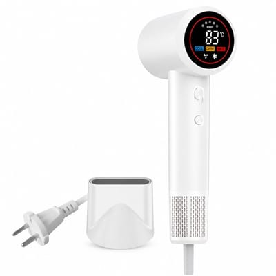 Sneldrogende haardroger - 1600 W - 110.000 tpm - 6 snelheden - warme en koude lucht - met blaasmond - wit
