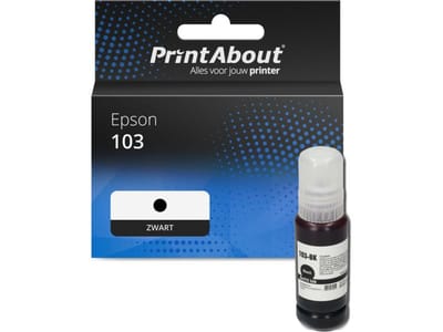 PrintAbout huismerk Inktcartridge 103 (C13T00S14A) Zwart Geschikt voor Epson