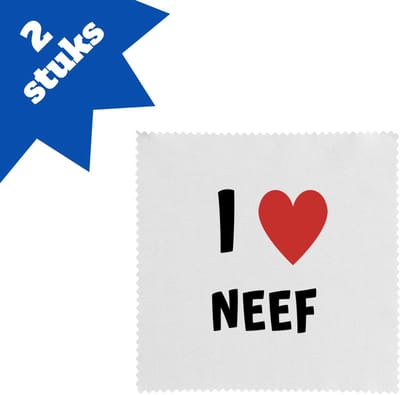 Akyol - i love neef brillendoekjes - Neef - de liefste neef - verjaardag - cadeautje voor neef - neef artikelen - kado - geschenk - 17,8 bij 17,8 cm - 2 stuks